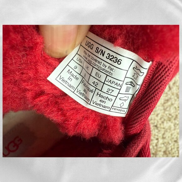 🔥 Red UGG Neumel Ankle Boots Men's 9/Women's 10.5 Like New! Sherpa Cozy - Picture 16 of 17